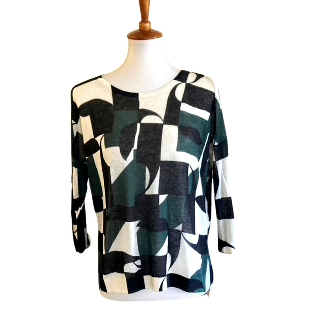 Mod Color Block Sweater, Size 6 - image 1